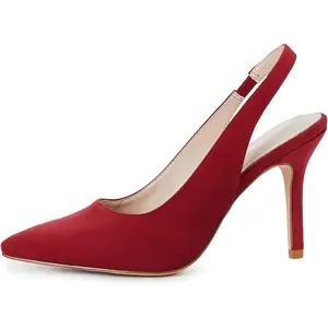 Coutgo Women's Slingback Pointed Toe Stiletto Pumps Slip-on High Heels Office Lady Sandals Party Prom Dress Shoes