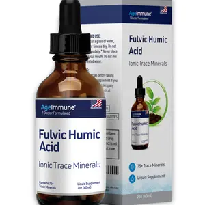 Fulvic Humic Acid Ionic Trace Minerals with Electrolytes Liquid Supplement. Plant Derived Mineral Drops, 75+ Trace Minerals for Energy Boost and Hydration. Up to 8 Months Supply. 2oz.