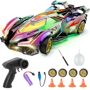 RC Drift Car, 2.4GHz 4WD Spray Remote Control Car, High Speed RC Sport Toy Cars Racing Vehicle with LED Lights and Drifting Tires for Adults