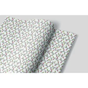 Pink Christmas Lights Gift Wrapping Paper Set, 3 Sheets, 20x29 in