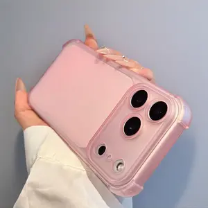 Ultra-thin Ice Sand Airbag Anti-drop Case for IP17 Pro Max Full Coverage Lens Protection Compatible with IP16 15 14 13 Pro Max Universal Fit