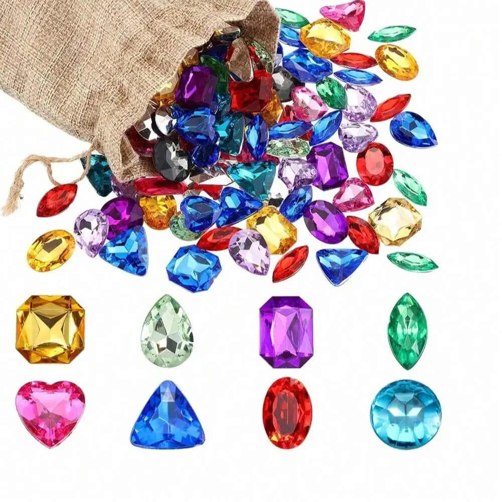 24/64pcs Acrylic Gemstones, Multi-Color Shiny Plastic DIY Party Decor, Pirate Theme Gift Set, Table Decoration for Parties, Party Bag Fillers, Goodie Bags Fillers, Party Decorations