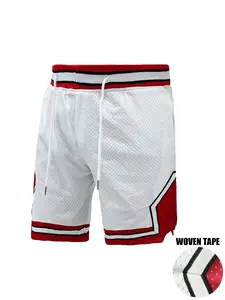 Men's Letter & Figure Print Drawstring Waist Gym Shorts, Casual Breathable Hollow Out Straight Leg Shorts for Daily Wear, Men's Bottoms for All Seasons