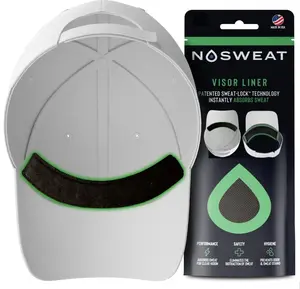 NoSweat Sweat-Proof Hat Liners – Prevent Sweat & Makeup Stains | 6 Pack | Black