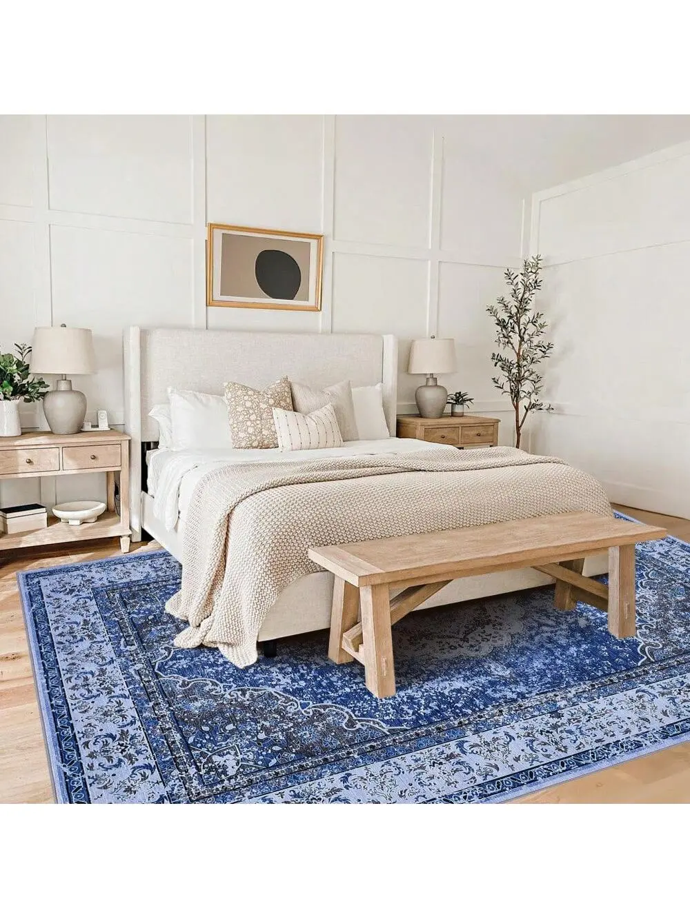 9x12 ft Short Pile Area Rug - Bohemian Style Decorative Machine Washable Rug for Living Room, Bedroom, Bohemian Style Rugs