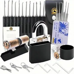 Outdoor 34pcs Brass Padlock Set Matched Keys General Security Locks, Durable Weather Resistant Heavy Duty Lock Kit