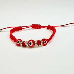 Red Thread Red Evil Eye Beaded Bracelet with Red Cord and Beads beads  bracelets