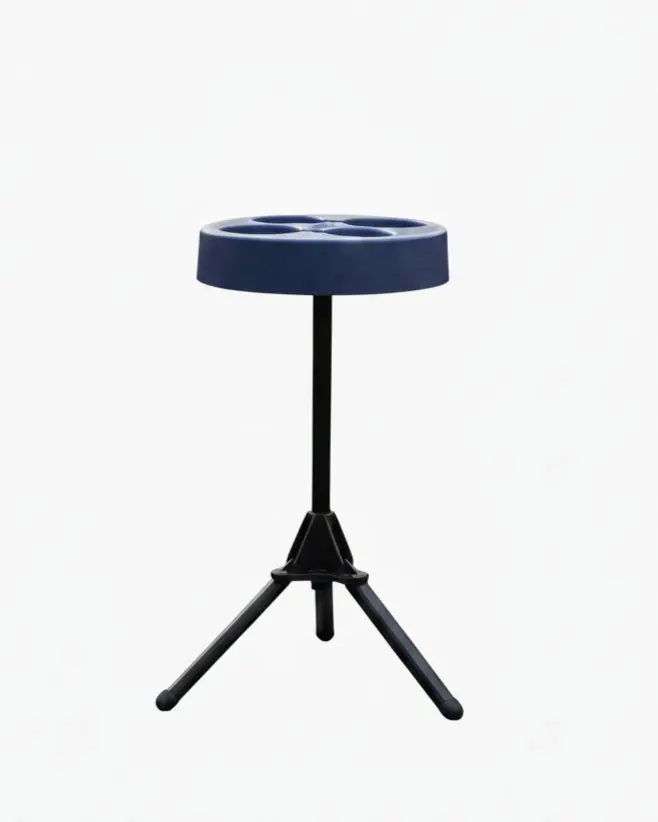 3-Piece Foldable Resin Grey Marble Tailgate-Mate Outdoor Table Set with Compact Tripod Stand