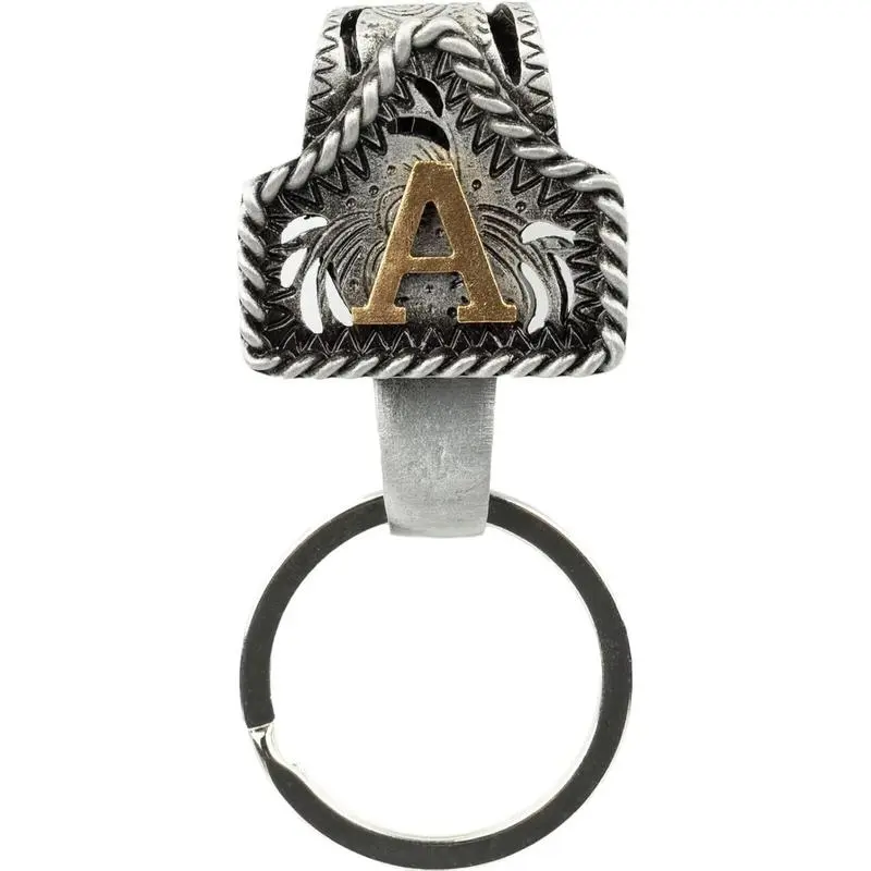 Vintage Western Aesthetic Unisex Cowboy Keychain - Handmade Engraved Metal A-Z Initial Clip, Personalized Retro Bag & Pocket Accessory, Unique Gift Ideas for Fashion Enthusiasts, S, Belt-Mounted Keychains, Alloy, Birthday, Daily, G