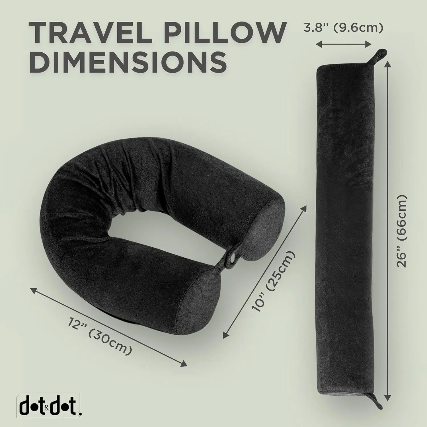 NO.BRAND Convertible Cotton Contoured Neck Pillow - Luxury Memory Foam Infinity Pillow with Custom Neck Support, Hand Wash Only/Machine Wash for Travel Use, Supports Chin, Lumbar, Leg