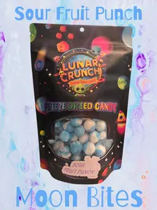Freeze-Dried Sour Fruit Punch Moon Bites, Candy, Snack, Candies, freeze-dried candy