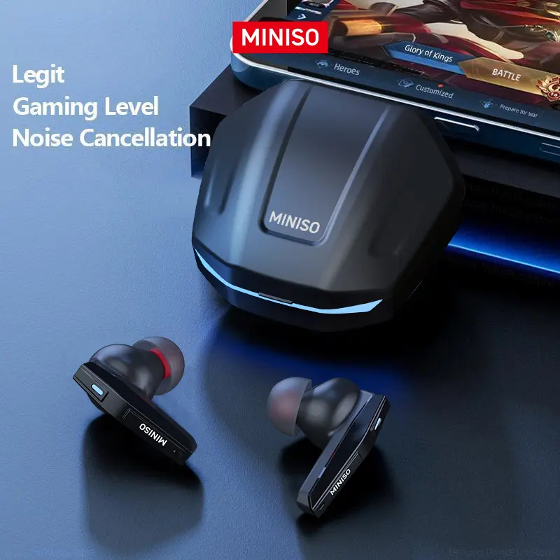 MINISO GM2pro Wireless Earbuds Bluetooth 5.4 Headphones, Earbuds Noise Cancelling, Energy Saving, IPX5 Waterproof With Mic, Gaming Earbuds 60 Hrs Playtime, Compatible For Android/iOS