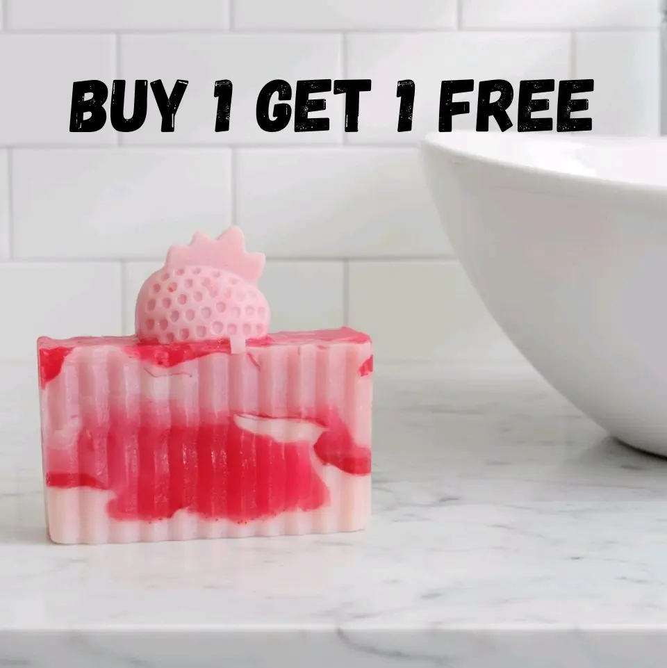 Strawberry Shortcake Handmade All Natural Goat Milk & Shea Butter Soap/Makeup Brush Cleaner. Cute Handcrafted Soap. Yoni Soap Bar kitty Moisturizing Cleanser Body Care Gentle