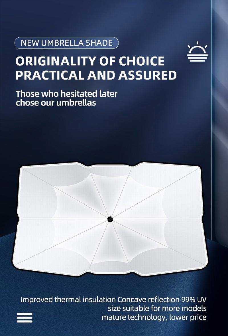 Portable Car Windshield Sunshade, Foldable Windshield Sun Umbrella, Car Exterior Accessories, Car Windshield Cooling Umbrella for Daily