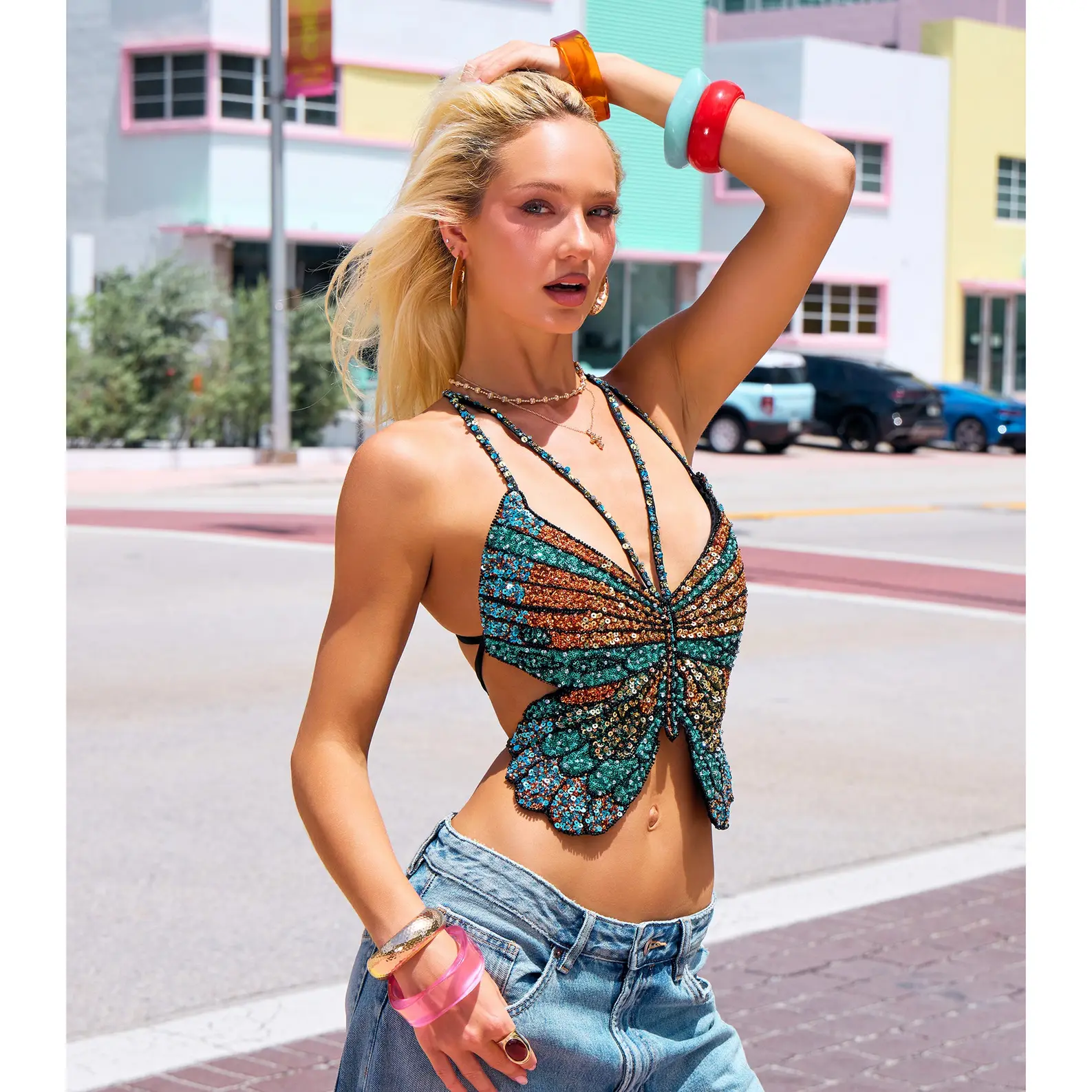 Oops I Beaded Butterfly Top