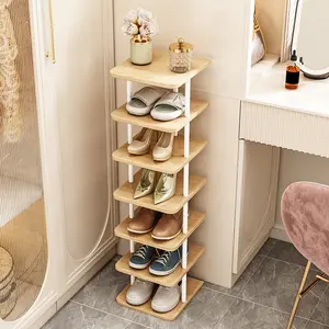 dealsforyoudays Shoe Rack Organizer 7 Tier Vertical Storage Stand Narrow Shelf for Small Spaces Entryway Corner Closet Door Bedroom Black