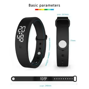 LED Digital  Bracelet Waterproof  Clock Smartband With Body Temperature Monitor  Band Vibration Alarm Reminder golf gps watch Smart Bluetooth Camera Glasses health management music playback polarize lens new large-screen smartwatch full touch