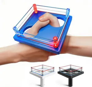 Electronic Thumb Wrestling Game with Lights & Sound,Interactive 2 Player Thumb War Ring, Portable Party Game for Family & Teens,Competitive Toy,Funny Reaction Game for Travel Birthday Blue