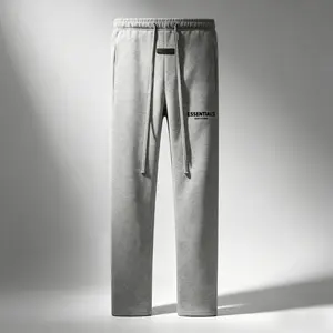 Men's Fear of God Essentials SS22 Fleece-Lined Relaxed Sweatpants - Dark Oatmeal (Beige Tone) with Logo