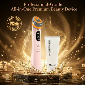 EMS Microcurrent Face Lift Device – Instant Anti-Aging & Wrinkle Removal Tool, Red Light Therapy to Stimulate Collagen, Eliminate Wrinkles & Tighten Skin, Clinically Proven for Face & Neck