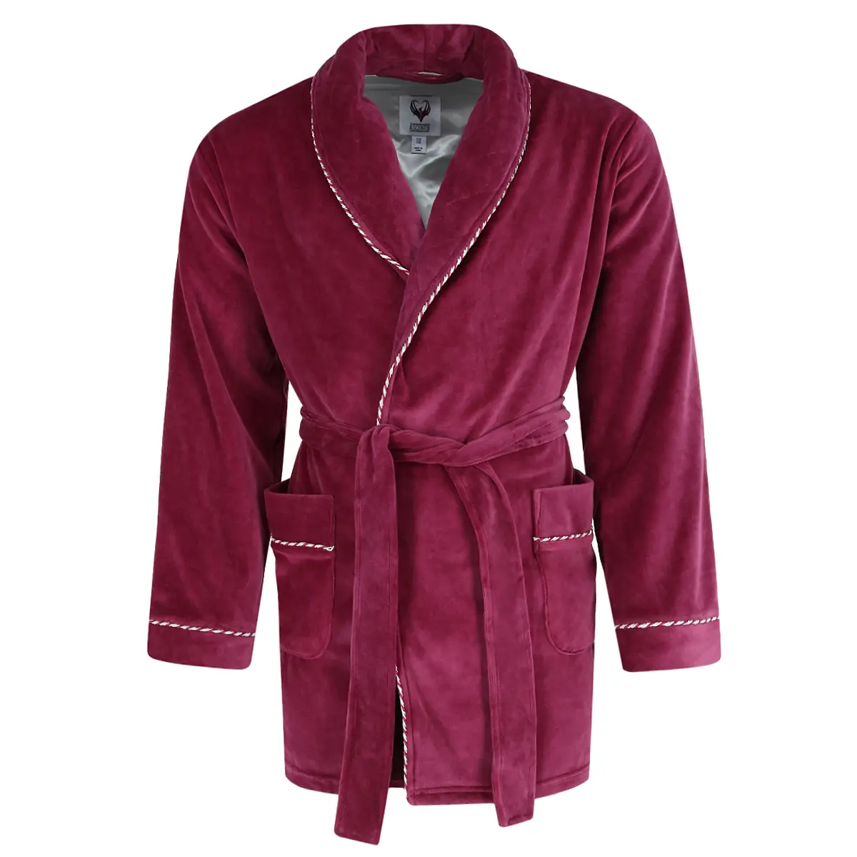 Ascentix Men's Velour Smoking Jacket with Satin Lining, Robes and Kimonos