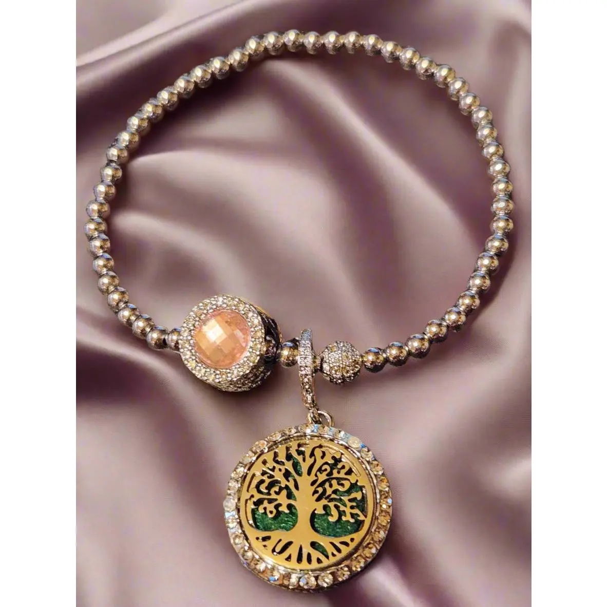 Zen Charm Designer Stainless Steel Beaded Stretch Aromatherapy Diffuser Bracelet For Personal Healing Essential Oils Parfum Perfume or Cologne