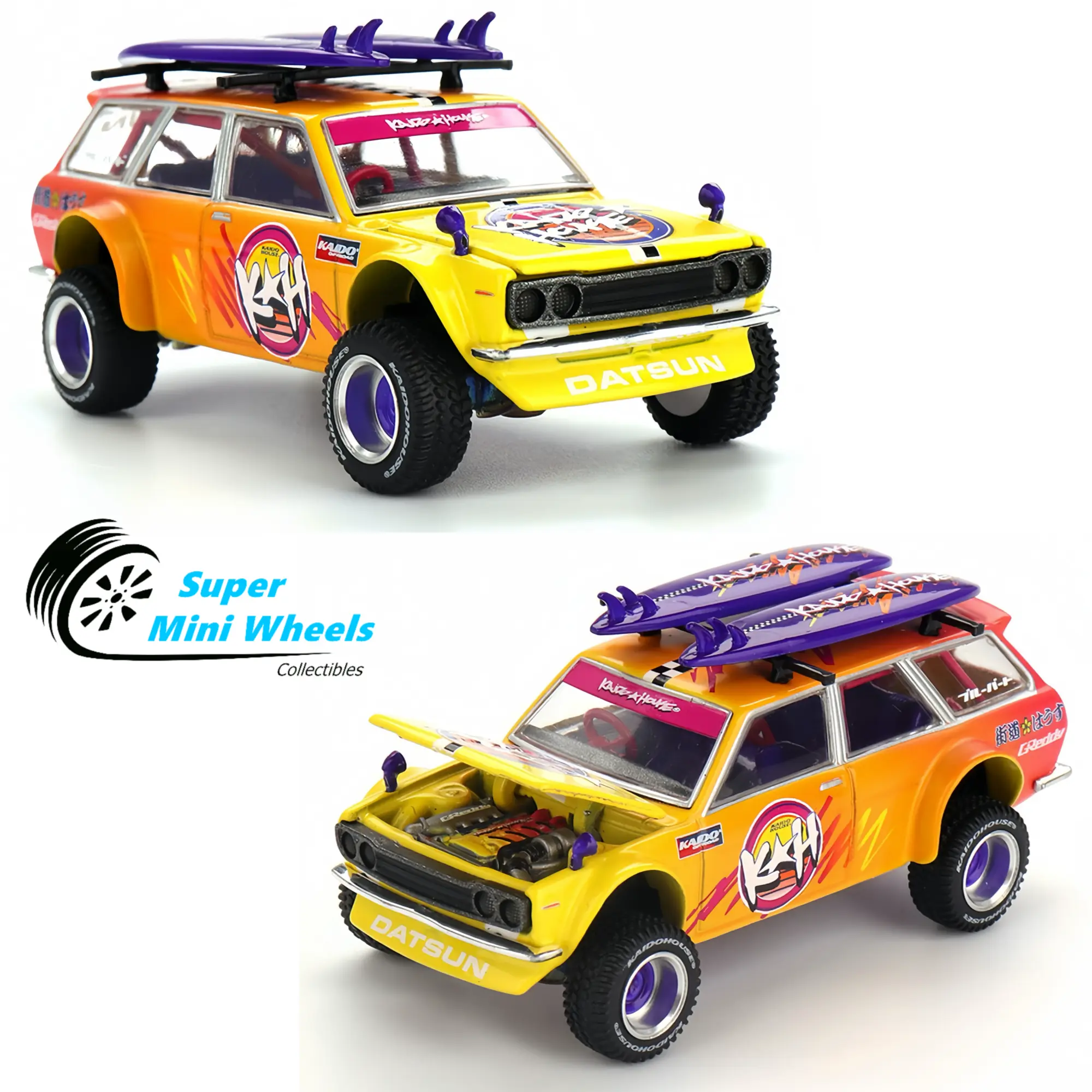 Kaido House 1:64 Datsun KAIDO 510 Wagon 4×4 Kaido ISLANDS V1 - Orange #210