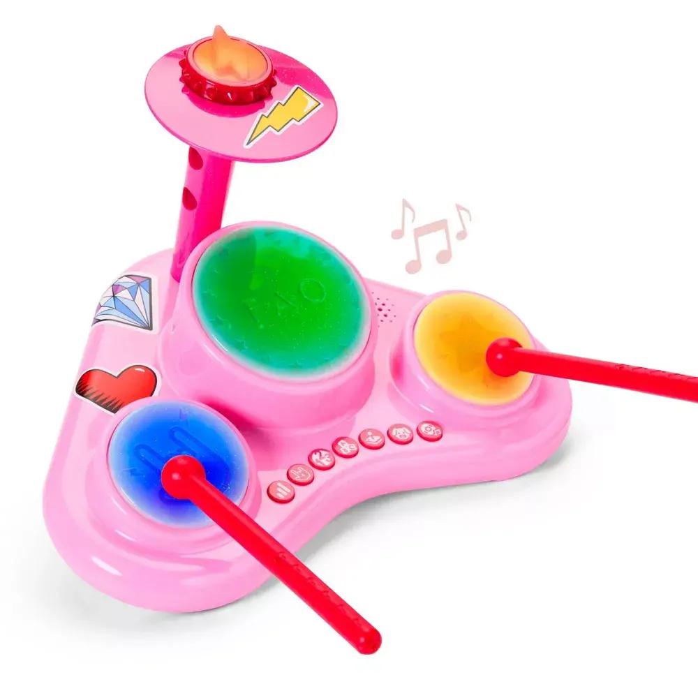 FAO Schwarz Preschool Electronic Drum Kit Music Toy for 18+ Months Toddlers, Unisex Play Toy with Sticker Sheet, Requires Alkaline Batteries