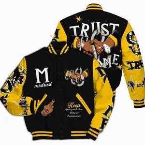 Varsity Jacket To Match Corteiz Air Max 95 Tour Yellow - Trust No One Snake-Bite Street Style All Over Print YXQ