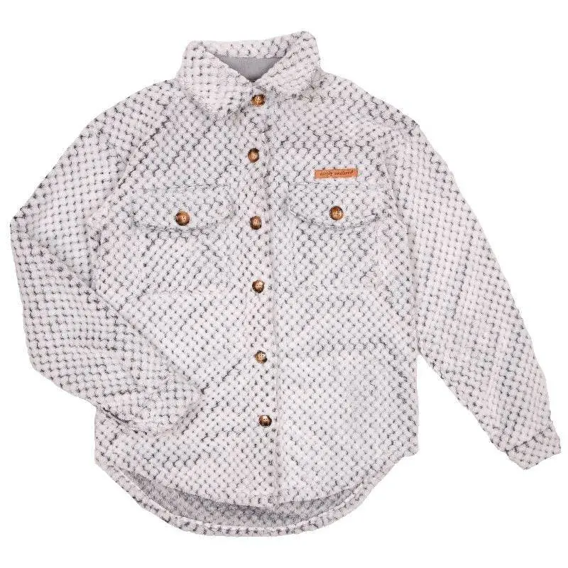Simply Southern Soft Sherpa Shacket Long Sleeve Pullover Jacket
