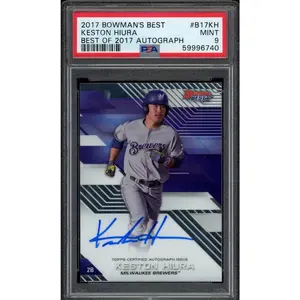 2017 Bowman's Best Keston Hiura Best of 2017 Autographs #B17-KH (PSA 9)