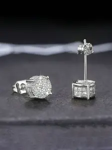1 Pair Gorgeous Cubic Zirconia Stud Earrings For Women For Wedding Engagement Anniversary Party Jewelry Valentine's Day, Ear Studs, Shining Earrings
