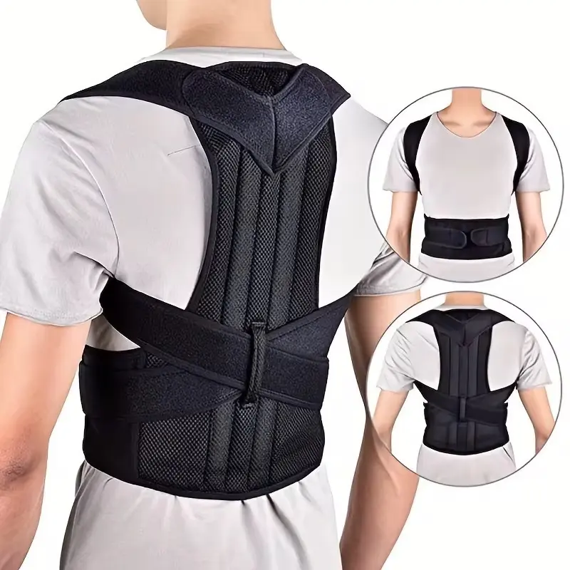 Adjustable Mesh and Elastic Lumbar Back Support, Posture-Correcting Brace for Spine Health