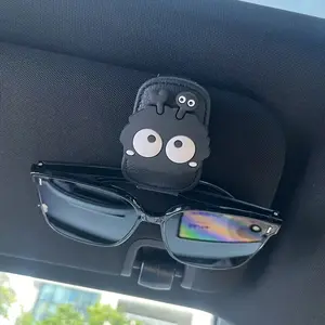 Car Sun Visor Eyeglass Holder, Cute Coal Spirit Design, Strong Magnetic Stand, Car Interior Accessory (), Fun Design, Safe Magnetic Fixing