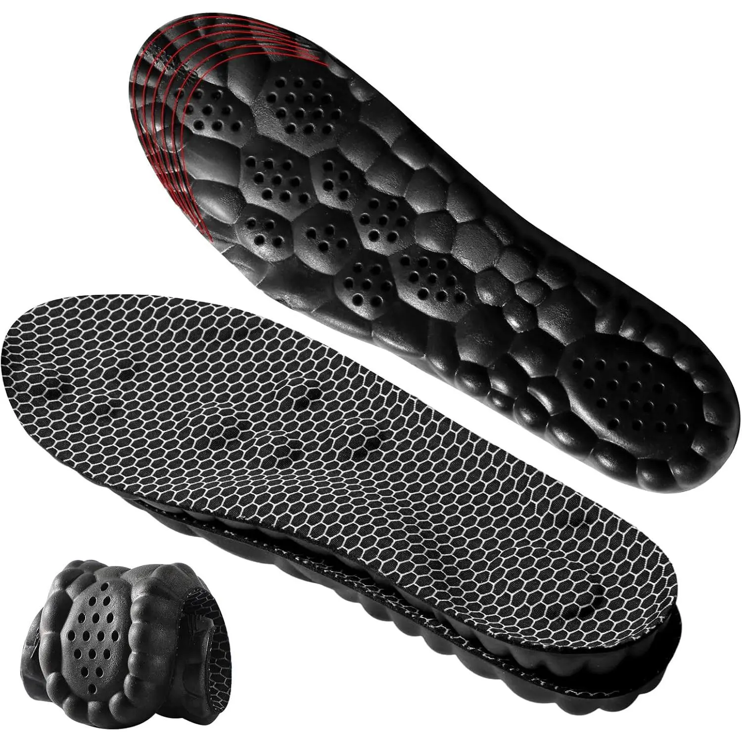 4D Cloud-Soft Comfort Soles for Women - Memory Foam Steppers Insoles with Fresh-Tech Fabric - Arch Support Trim to Fit Insoles for Enhanced Foot Comfort and Fatigue Relief (US W 6.5-9)