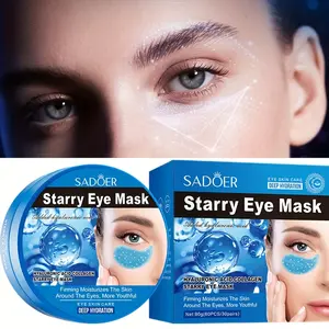 60pcs SADOER Hyaluronic Acid & Collagen Starry Eye Mask - Hypoallergenic Gel Eye Patches for Dark Circles, Puffiness, Firming & Dry, Improves Elasticity, Unisex for All Types, Skincare Routine & Accessory
