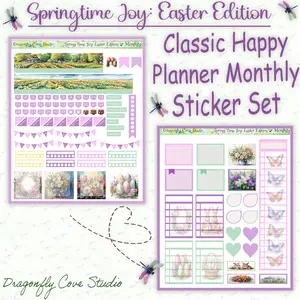 Classic Happy Planner Stickers – Springtime Joy Easter Theme (Monthly Layout)