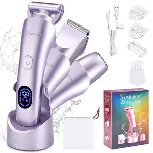 3 in 1 Women's Electric Shaver, Bikini Trimmer, Electric Hair Shaver and Razor, Rechargeable Body and Facial Epilator, Gentle Hair Removal Tool, Gift for Girl, Multifunctional Hair Shaver