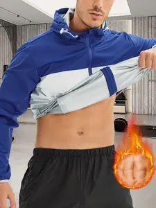 Men's Sauna Jacket, Sweatshirt, Zipper Hoodie, Fitness Sauna Wear, 1 Piece Set, Comfortable and Stylish, Ideal for Workout Sessions, Zippered Sports Jacket