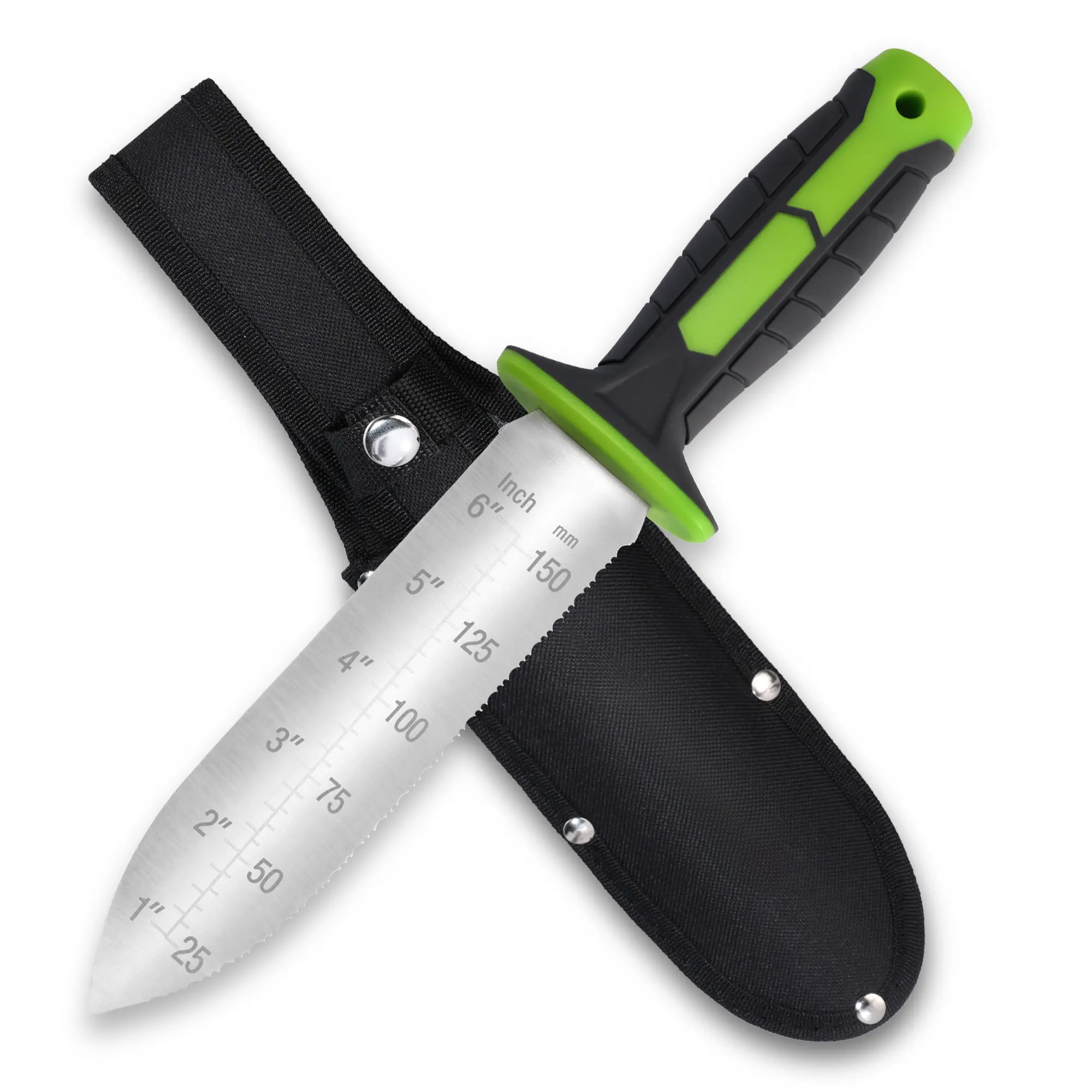 #backtoschool WORKPRO Hori Hori Garden Knife, 7" Stainless Steel Blade with Cutting Edge, Garden Tools with Oxford Sheath, Ergonomic TRP Handle with Hanging Hole for Weeding, Planting, Digging