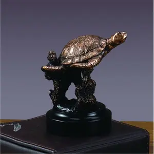 Marian Imports F Turtle Bronze Plated Resin Sculpture