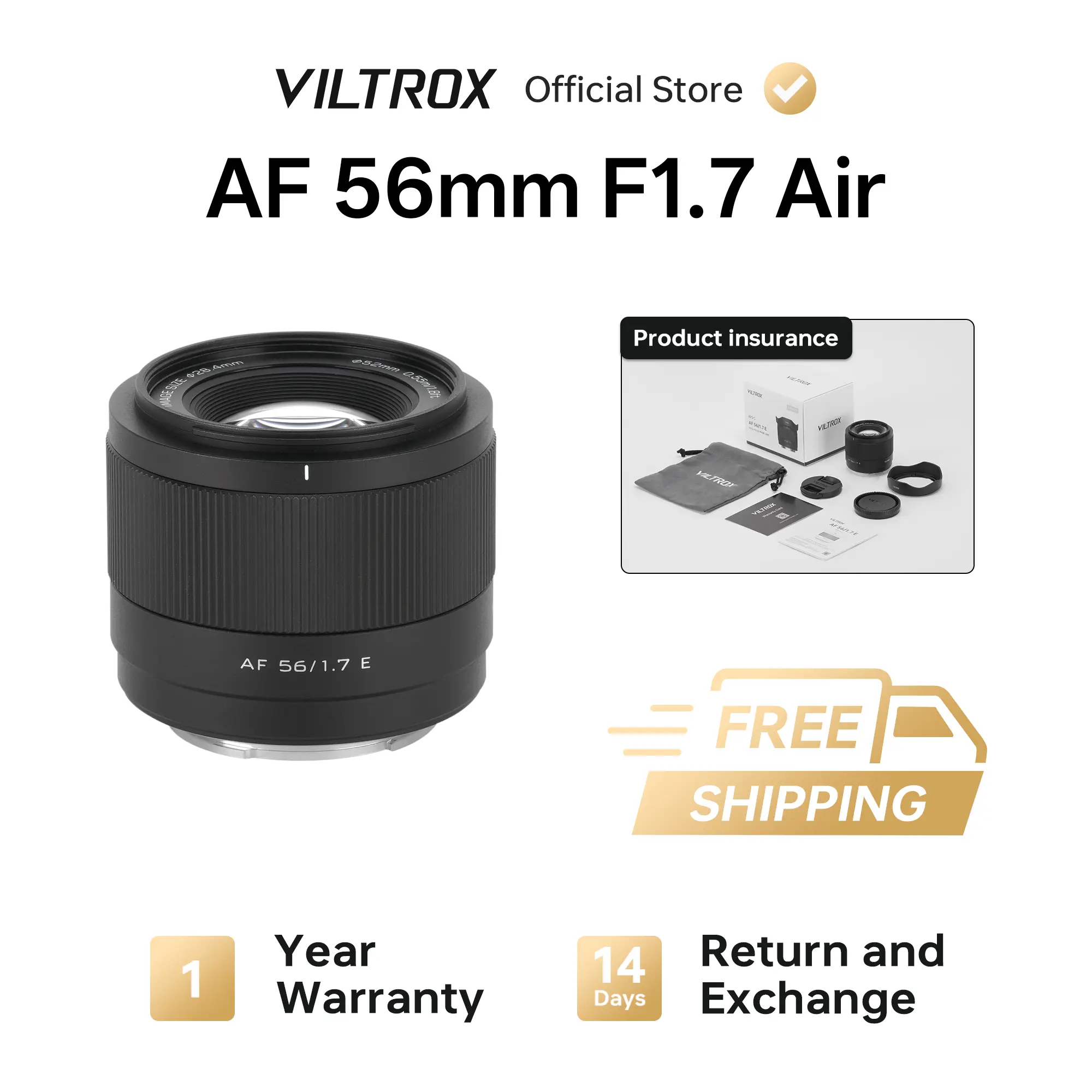 Viltrox AF 56mm F1.7 APS-C Lens For Sony E-mount/ Fujifilm X-mount/ Nikon Z-Mount Viltrox AF 56mm F1.7 APS-C Lens For Sony E-mount/ Fujifilm X-mount/ Nikon Z-Mount