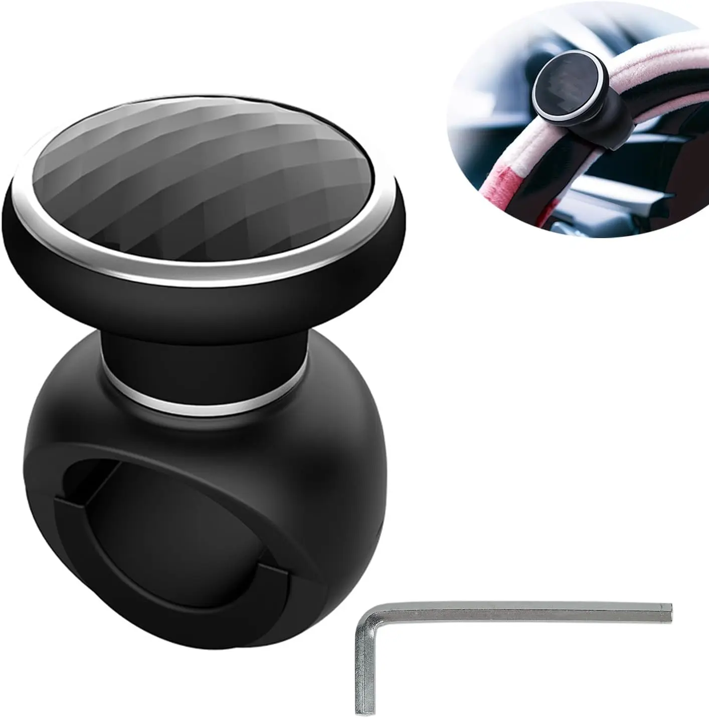 Steering Wheel Spinner Knob 360° Rotation, One Hand Driving Assist Ball, Universal Car Truck SUV Steering Wheel Booster