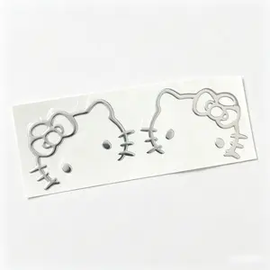 Viral TikTok Sanrio Hello Kitty Silver Sticker Set Cartoon 3D Pair Kawaii Raised 3D Decor Stickers for Phone, Case, Car & Daily Accessories