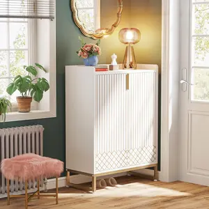 Tribesigns 5-Tier Shoe Cabinet with Doors, 25-Pair Storage Organizer with Sturdy Metal Frame