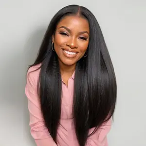 [New In] Wiggins Hair Ready To Go Glueless Wig Light Yaki Straight 7x5 Lace Closure Wigs Human Hair Kinky Straight Wig Pre Cut Pre Plucked Beginner Friendly