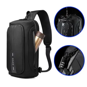 1pc Functional Chest Bag, Men's Sling Pack, Waterproof Spacious Design, Anti-theft Lock for Outdoor Travel, Techwear Style Crossbody Bag, Multifunctional Crossbody Bag