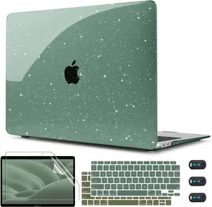 Glitter Case for MacBook Air 13 Inch Case A2337 M1 A2179 A1932 2021-2018 with Keyboard Cover