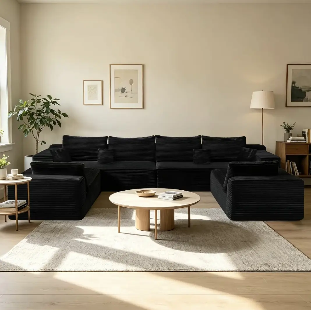 NordFun 120 in Cloud Sectional Couch, Modular Boneless Sectional Couch, Soft Boneless Couches, Sectional Couches for Living Room, Convertible Sofa Bed, Affordable Couches on a Budget Modern Living Room Furniture