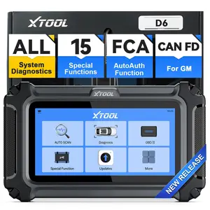 XTOOL D6 OBD2 Scanner Car Diagnostic Scan Tool for All System with Lifetime Free Updates, 15 Resets, Throttle Body Relearn, ABS Bleed, FCA AutoAuth & CAN FD Vehicle Automotive